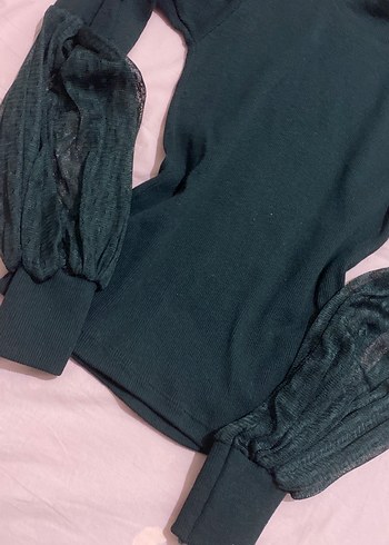 Siyah Boğazlı, Uzun Kollu Triko Bluz - Görsel 4