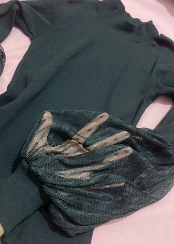 Siyah Boğazlı, Uzun Kollu Triko Bluz - Görsel 5