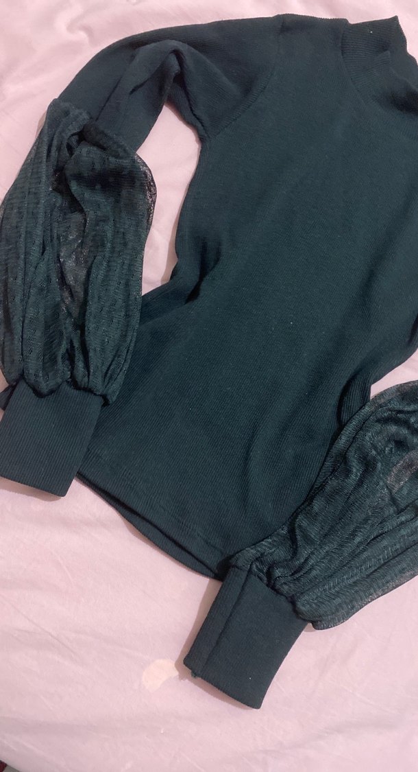 Siyah Boğazlı, Uzun Kollu Triko Bluz - Görsel 4