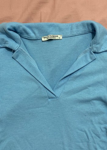 Mavi V Yaka Kadın Bluz - Görsel 3