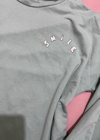 Turkuaz Uzun Kollu Kadın Sweatshirt - Görsel 2