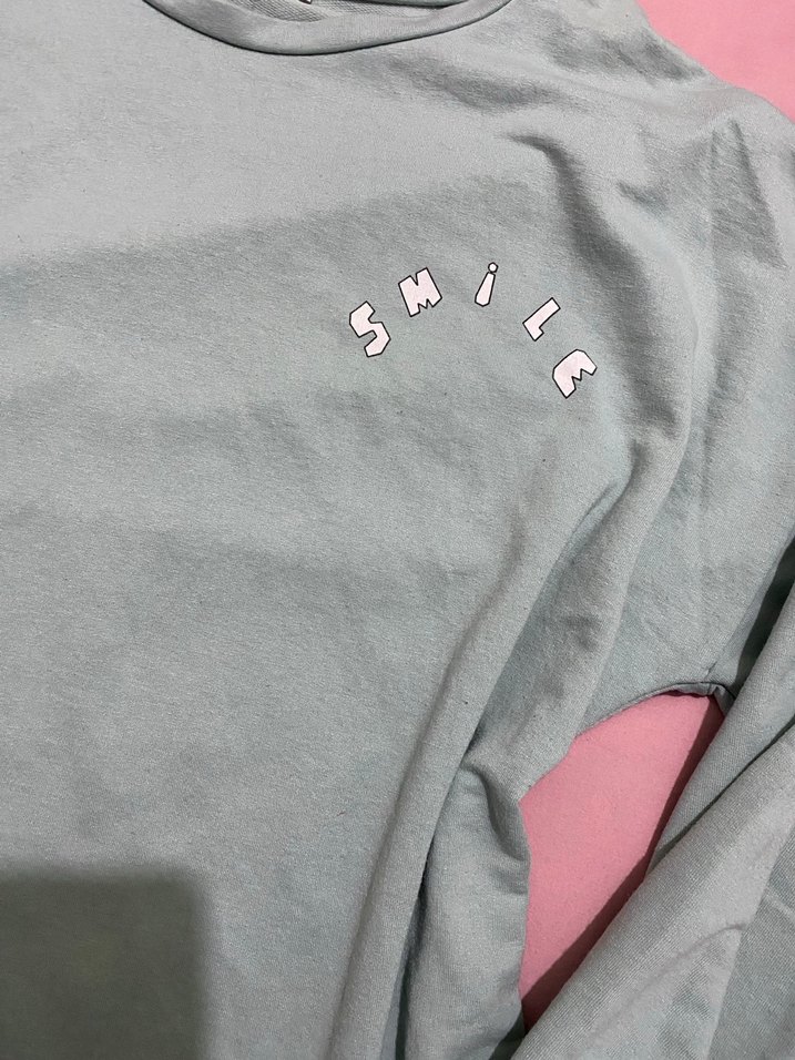 Turkuaz Uzun Kollu Kadın Sweatshirt - Görsel 2