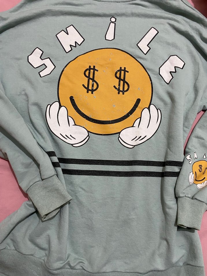 Turkuaz Uzun Kollu Kadın Sweatshirt - Görsel 4