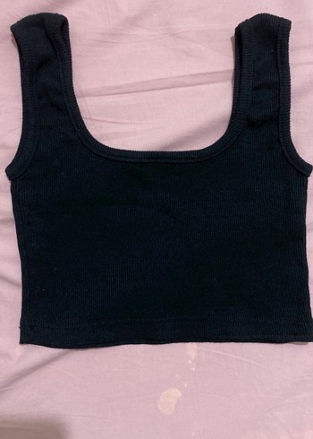 Siyah Kolsuz Crop Top - Görsel 3