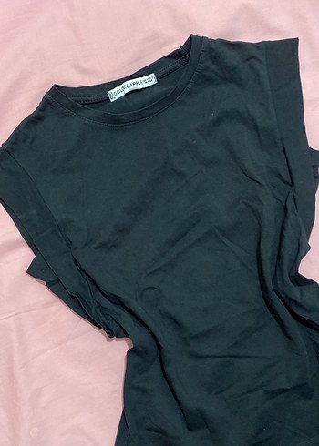 Siyah Kolsuz Basic Kadın Tişört - Görsel 3