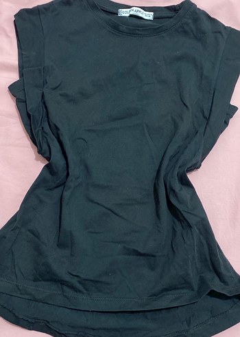 Siyah Kolsuz Basic Kadın Tişört - Görsel 2