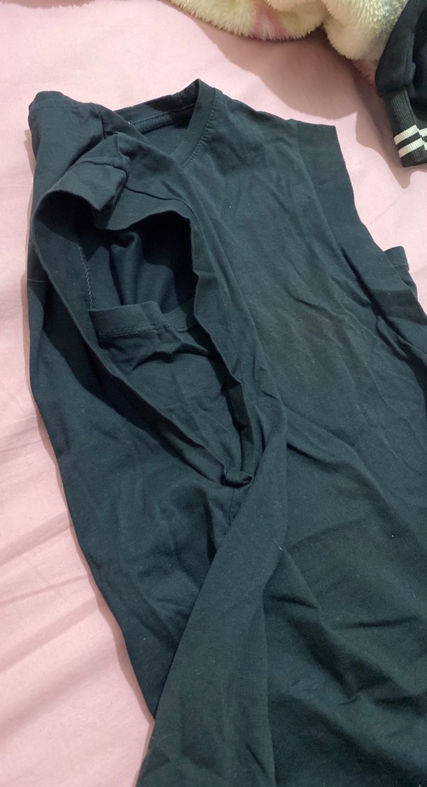 Siyah Kolsuz Basic Kadın Tişört - Görsel 5