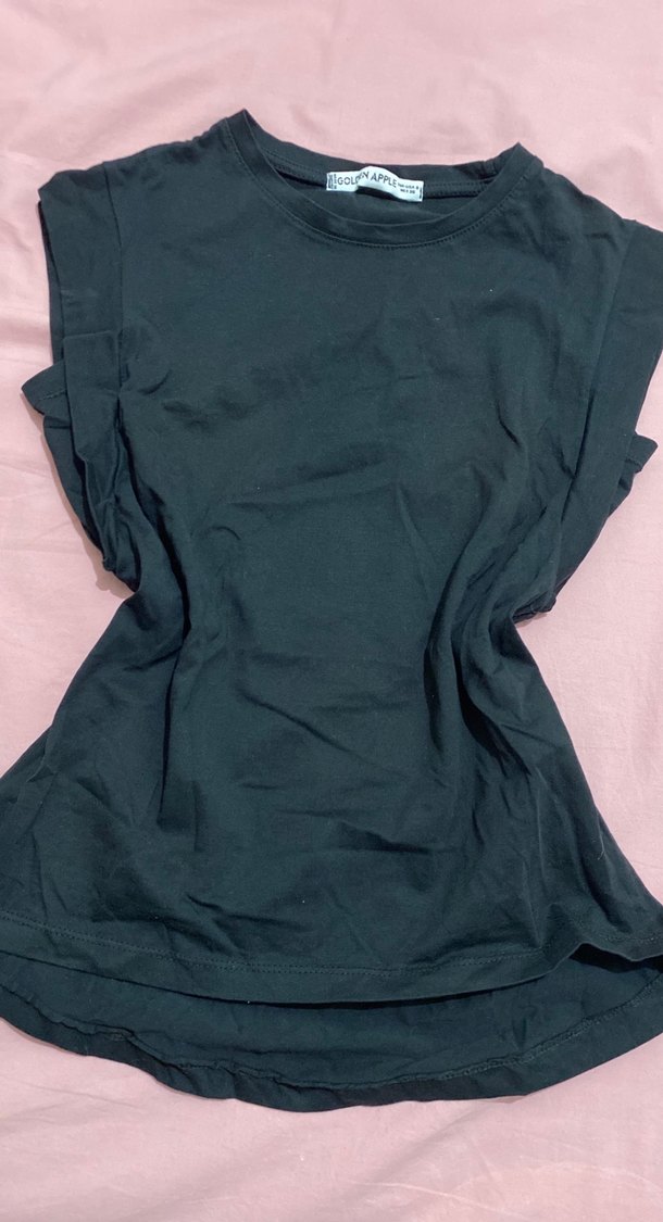 Siyah Kolsuz Basic Kadın Tişört - Görsel 2