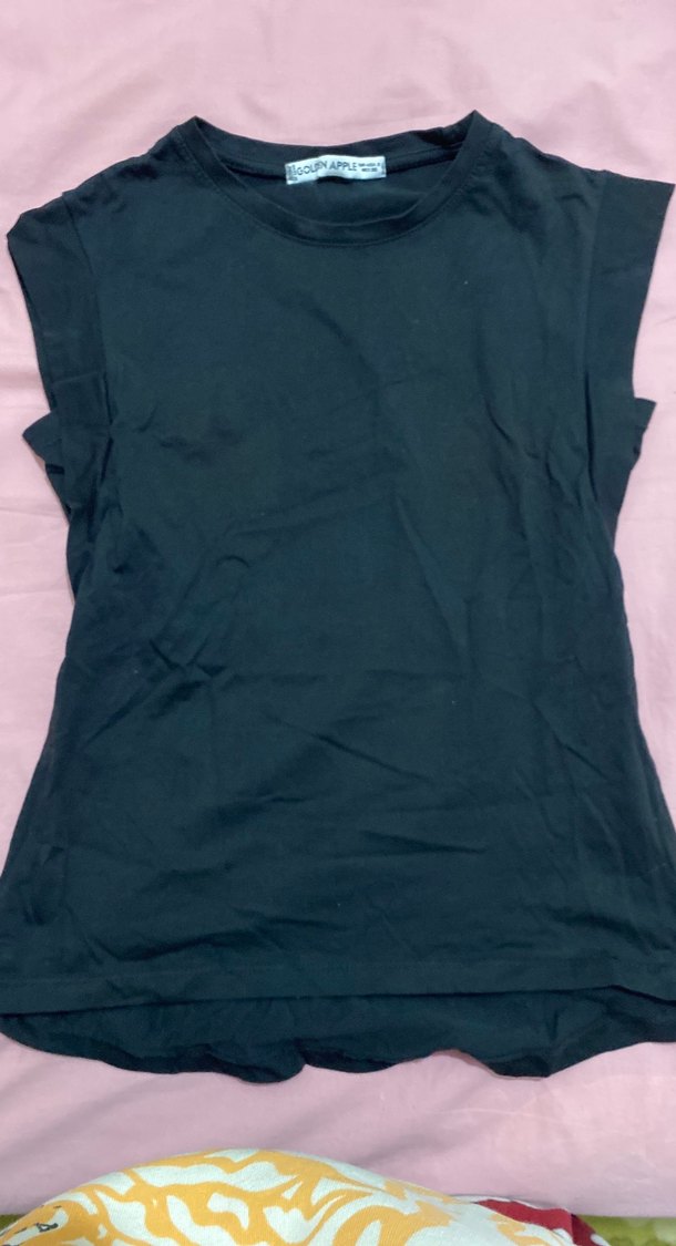 Siyah Kolsuz Basic Kadın Tişört - Görsel 4