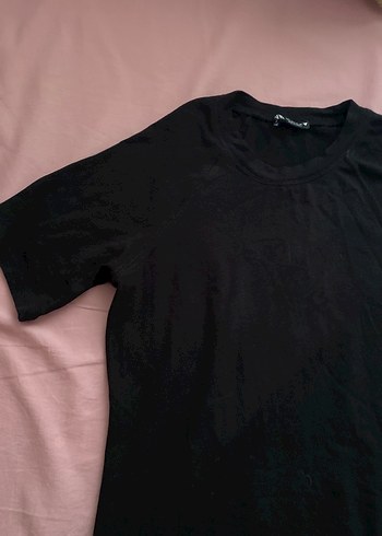 Siyah Kısa Kollu Kadın Tişört - Görsel 2