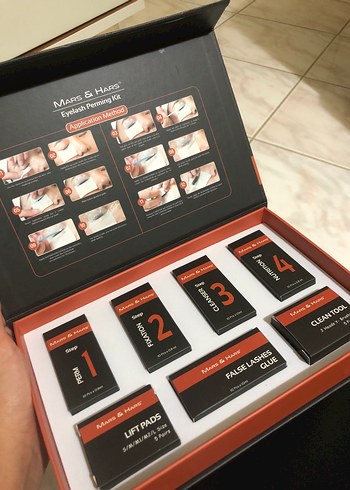 Mars & Hars Koyu Kırmızı Kirpik Perması Seti - Görsel 2