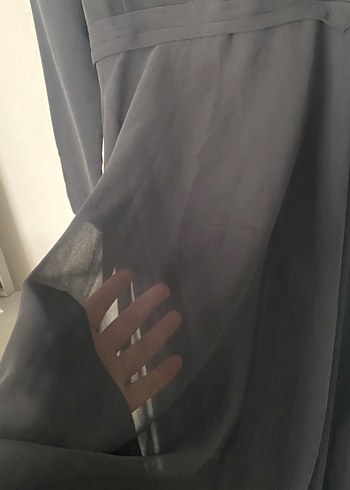 Abiye Siyah Uzun Kollu Yüksek Yakalı Uzun Elbise