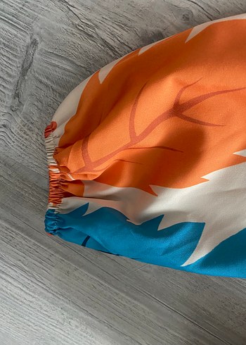 Zara Renkli Yaprak Desenli Uzun Bohem Elbise