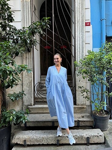 Poplin kumaş elbise