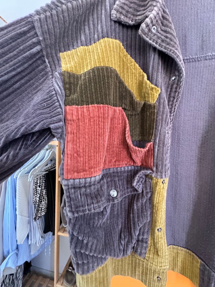 Kadın Gri Düğmeli Street Wear Ceket - Görsel 2