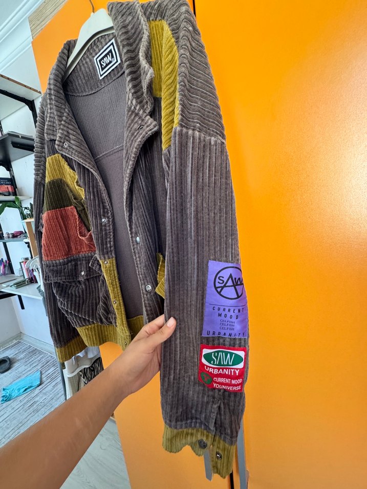 Kadın Gri Düğmeli Street Wear Ceket - Görsel 3