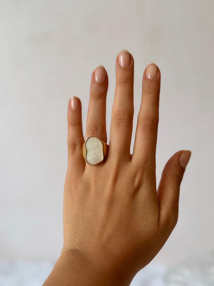 Beyaz Modern Klasik Kadın Çelik Yüzük - Görsel 3