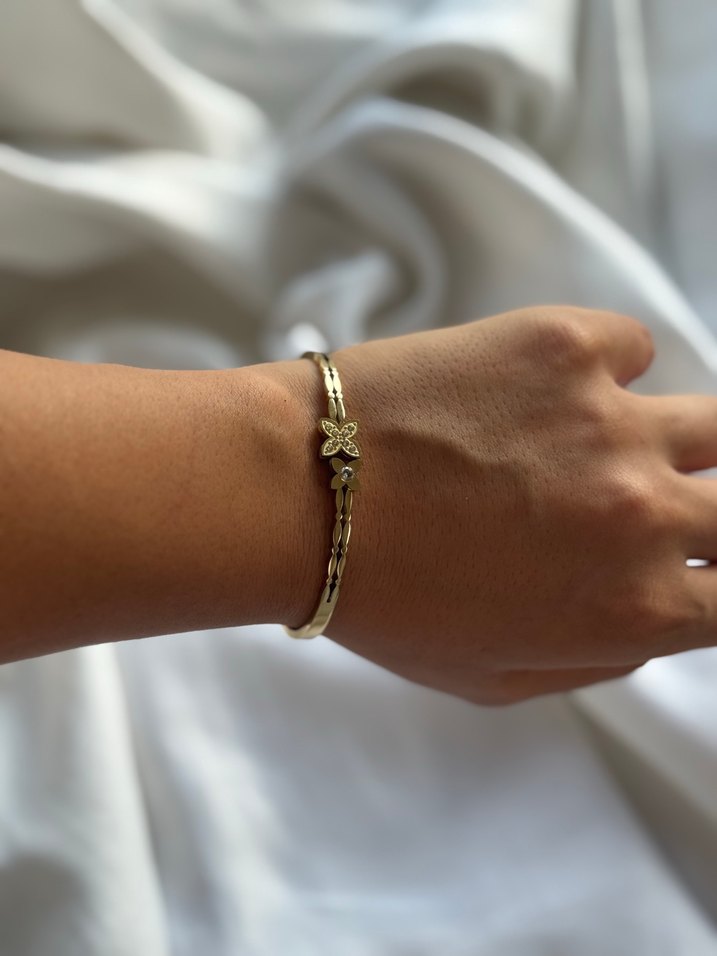 Zarif Altın Renk Zincir Detaylı Bilezik - Görsel 5