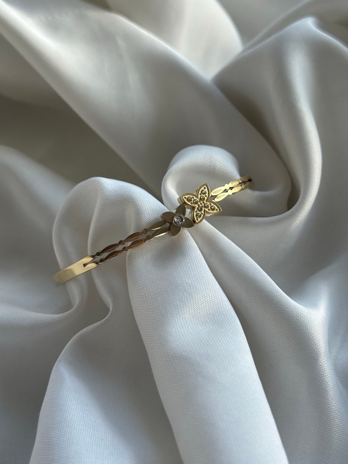 Zarif Altın Renk Zincir Detaylı Bilezik - Görsel 3