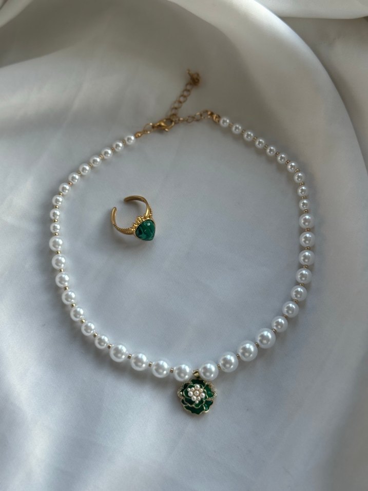 İnci Boncuklu Midi Kolye - Görsel 2