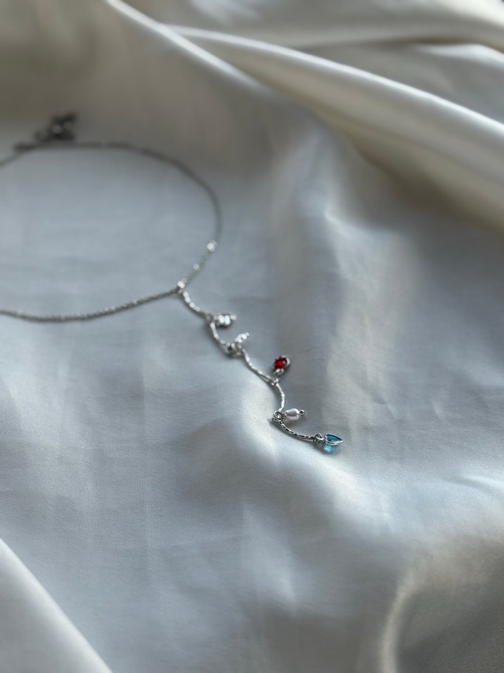 Uzun Zincir Detaylı Çok Renkli Kadın Kolye - Görsel 2