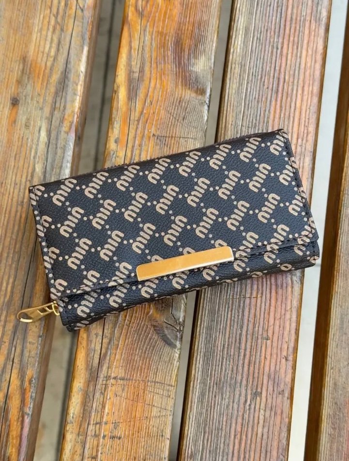 Gri Baskılı Kadın Portföy Cüzdan - Görsel 4