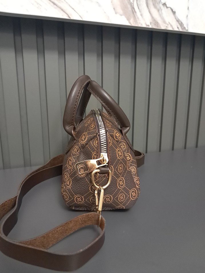 Kahverengi Baskılı Deri Kadın Çanta - Görsel 3