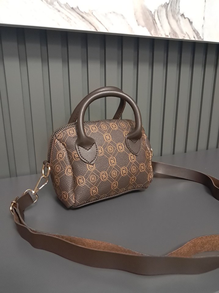 Kahverengi Baskılı Deri Kadın Çanta - Görsel 2
