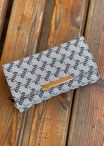 Gri Baskılı Kadın Clutch Cüzdan - Görsel 3