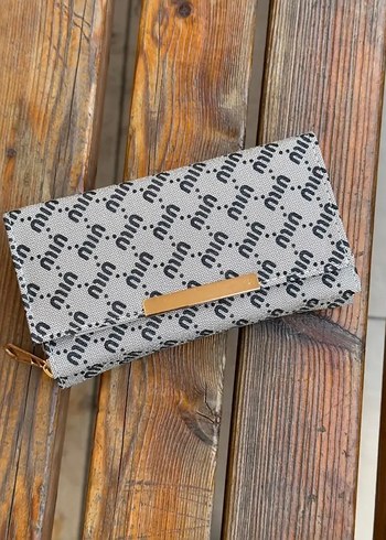 Gri Baskılı Kadın Clutch Cüzdan - Görsel 5