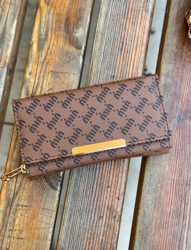 Gri Baskılı Kadın Clutch Cüzdan - Görsel 2