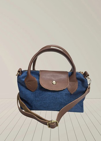 Kahverengi Baskılı Deri Kadın Omuz Çantası - Görsel 4