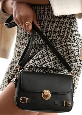 Bordo Deri Tokalı Kadın Çantası - Görsel 4