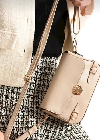 Bordo Deri Tokalı Kadın Çantası - Görsel 8