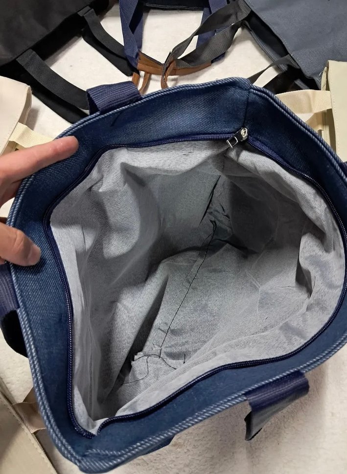 Mavi Baskılı Kadın Tote Çanta - Görsel 4