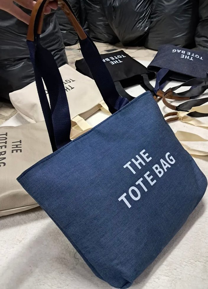 Mavi Baskılı Kadın Tote Çanta - Görsel 2