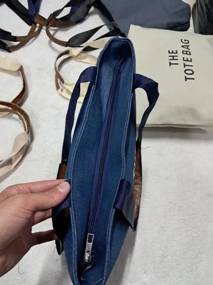 Mavi Baskılı Kadın Tote Çanta - Görsel 3