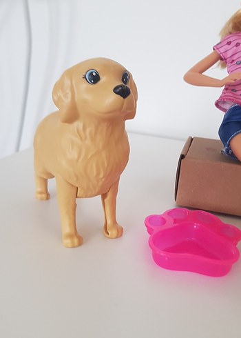 Beden Renk Pembe Kıyafetli barbie Bebek ve Evcil Hayvan Seti