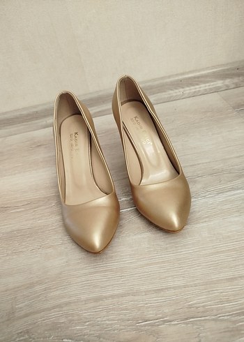 Bej Kadın Blok Topuklu Stiletto - Görsel 3