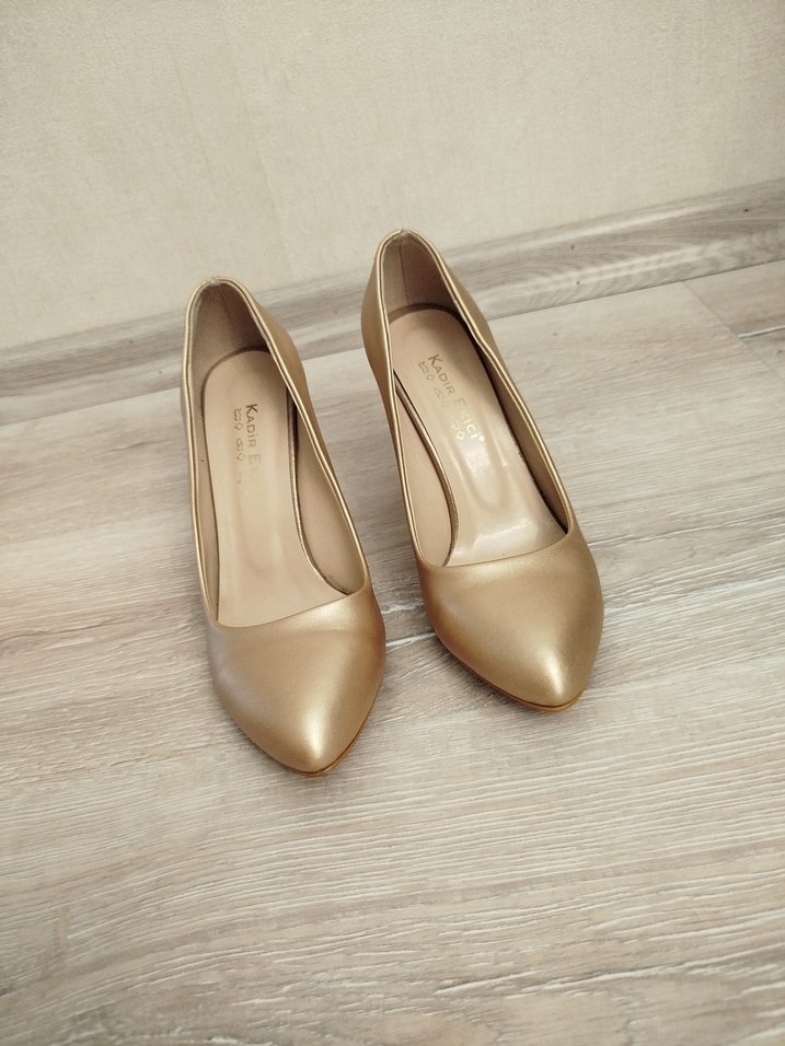 Bej Kadın Blok Topuklu Stiletto - Görsel 3