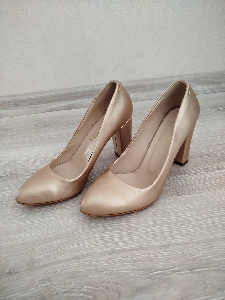 Bej Kadın Blok Topuklu Stiletto - Görsel 2