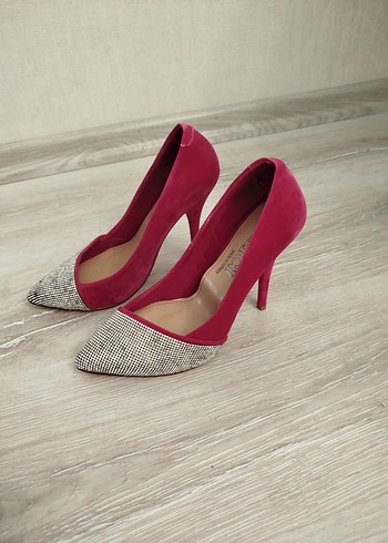 Pembe Süet Stiletto - Görsel 2