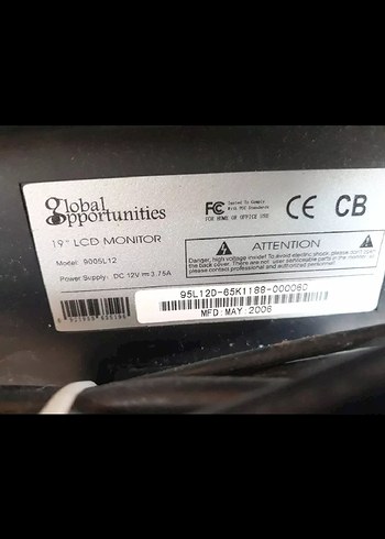 Monitör LCD 19 GO 12V ve 220V VGA ve DVI Hoporlörlü - Görsel 6