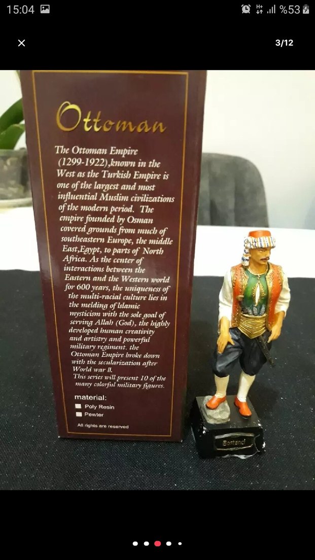 Osmanlı heykelleri 5 adettir,
13 ve 14 cm boylarında - Görsel 3