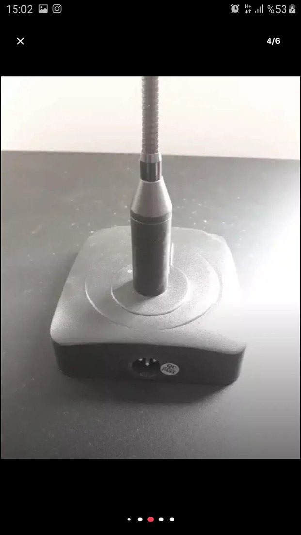 Uzun Siyah Masaüstü Mikrofon - Görsel 4