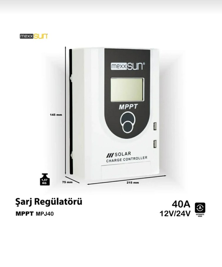 MexxSun MPPT 40A 12V/24V Şarj Regülatörü - Görsel 2