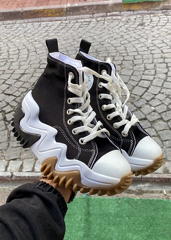 Zebra Desenli Siyah Platform Spor Ayakkabı