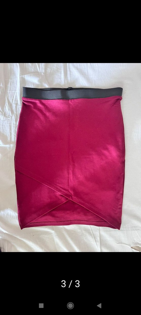 Bordo Kemerli Midi Kadın Etek 34.36.38bedene uygun marka ürün - Görsel 4