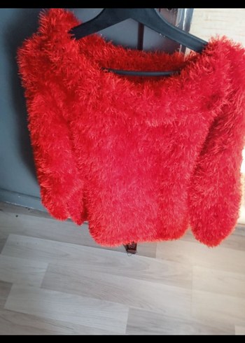 kiremit rengi Örgü el örgüsü Kadın Kazak - Görsel 5