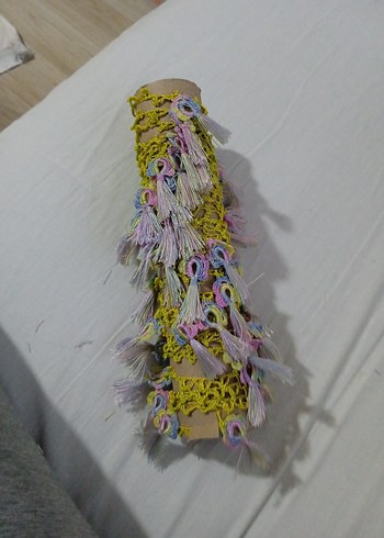 Püsküllü Çok Renkli Bohem  büyük yazma için uygun - Görsel 3